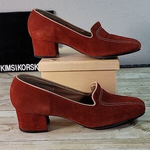 Hush Puppies 50's / 60’s Suede Shoes Rust & Tan Size‎ 8 Super Cool Vintage Look!